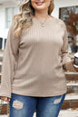 Ribbed Knit Crewneck Top Plus Size