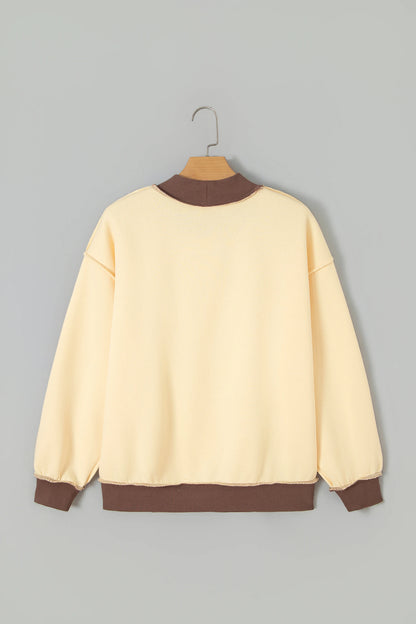 Saved By Grace Colorblock Mock Neck Oversized Sweatshirt