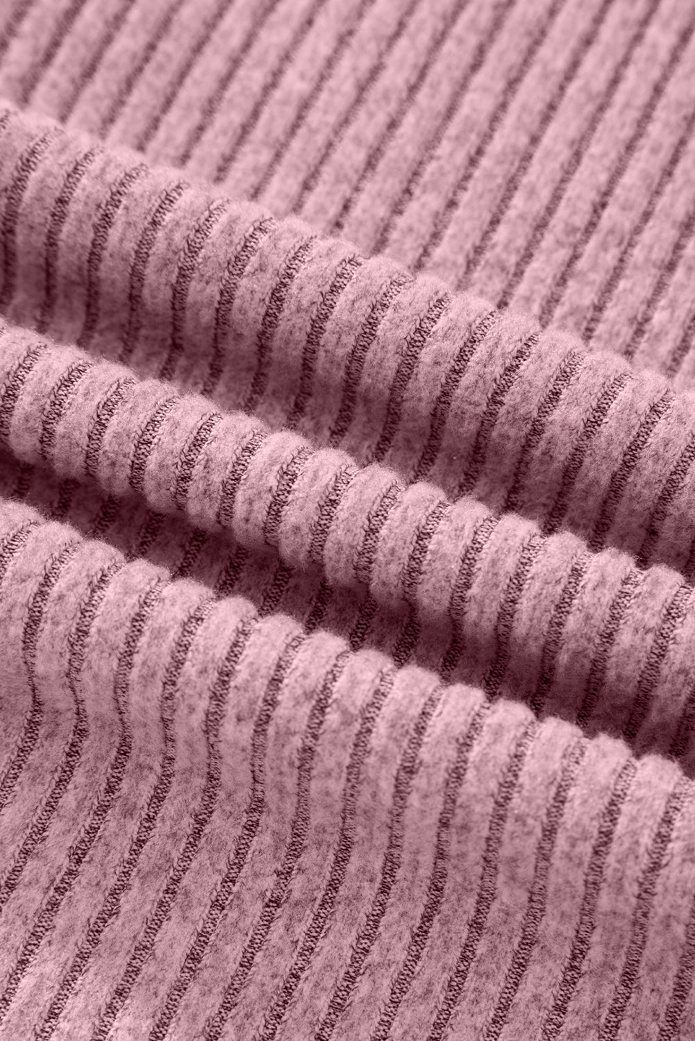 Solid Ribbed Knit Drop Shoulder Henley Top