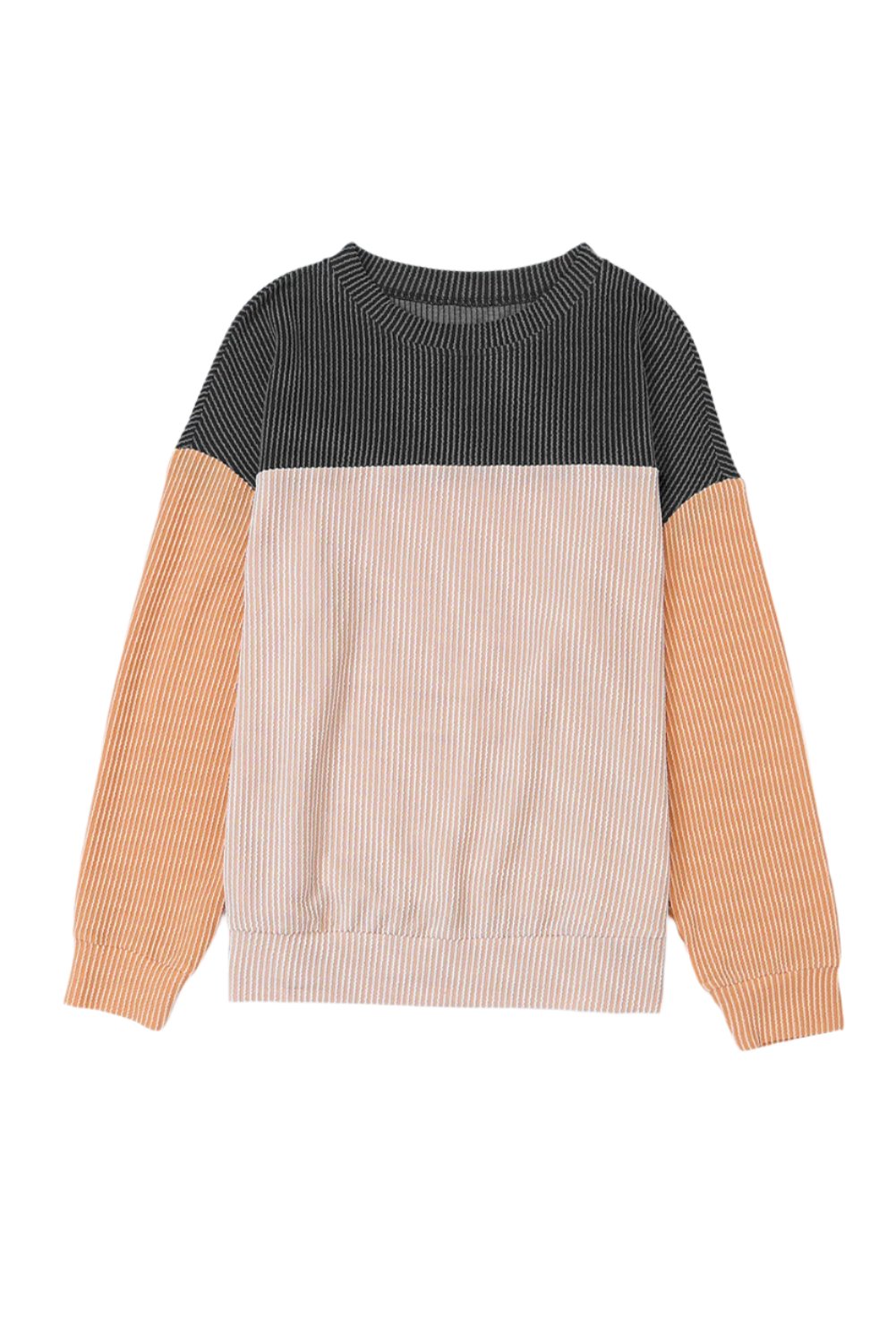 Colorblock Rib Textured Knit Top