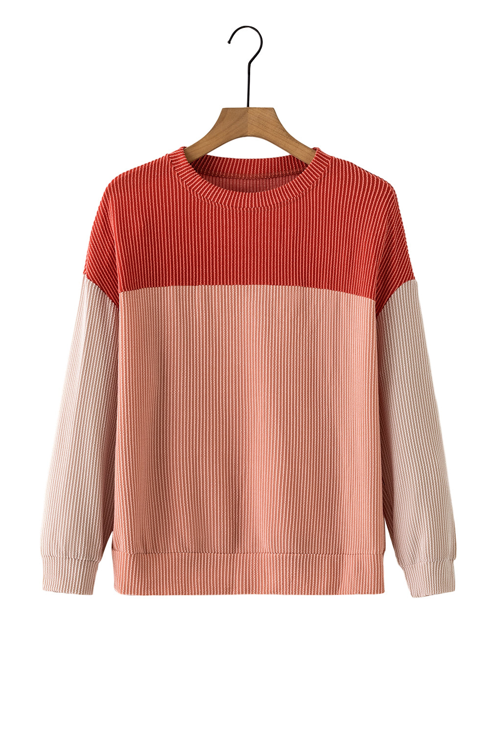 Colorblock Rib Textured Knit Top