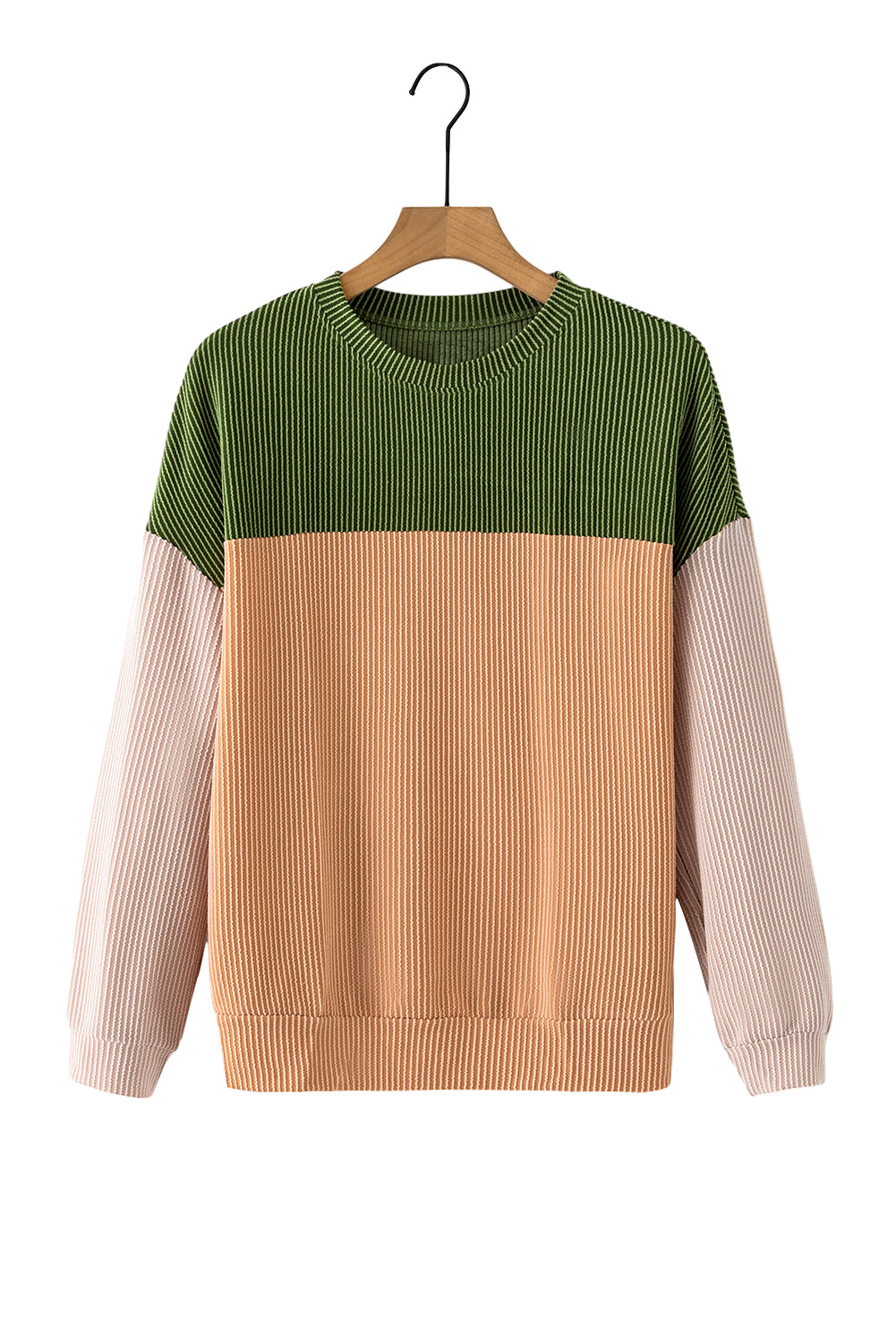 Colorblock Rib Textured Knit Top