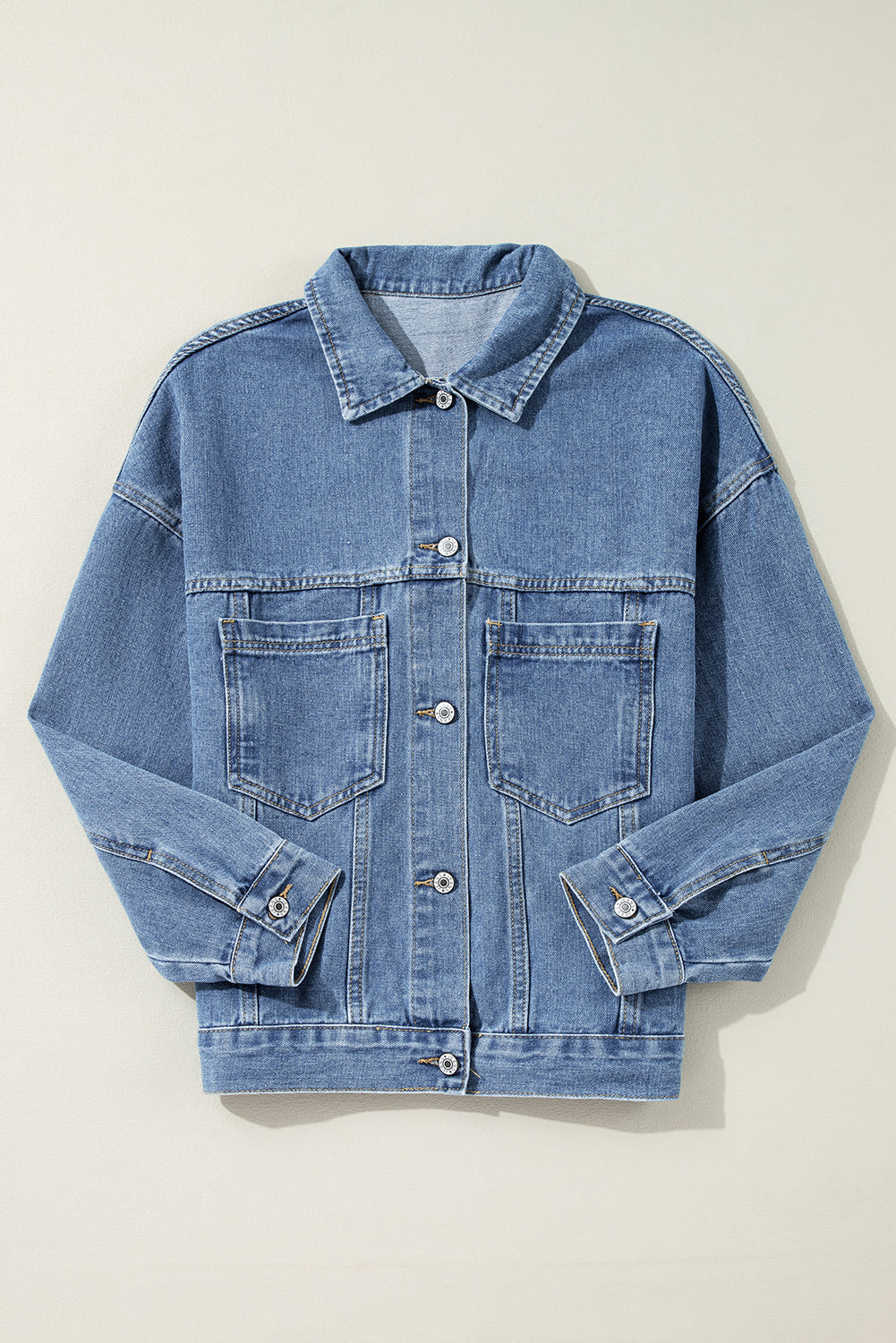 Denim Acid Washed Pocketed Jacket