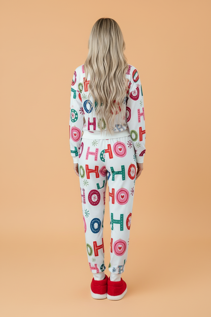 Christmas Graphic Print Top & Pants Pajama Set