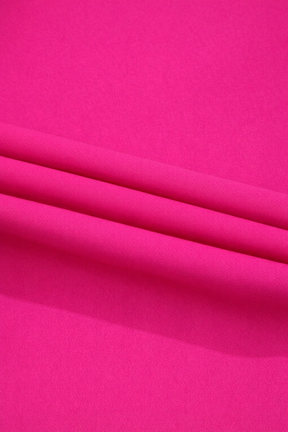 Solid Notched Neck Petal Sleeve Blouse