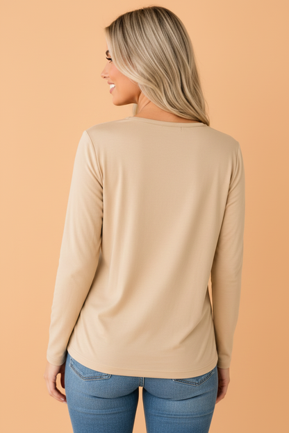 Flower Petal Patchwork Long Sleeve Top