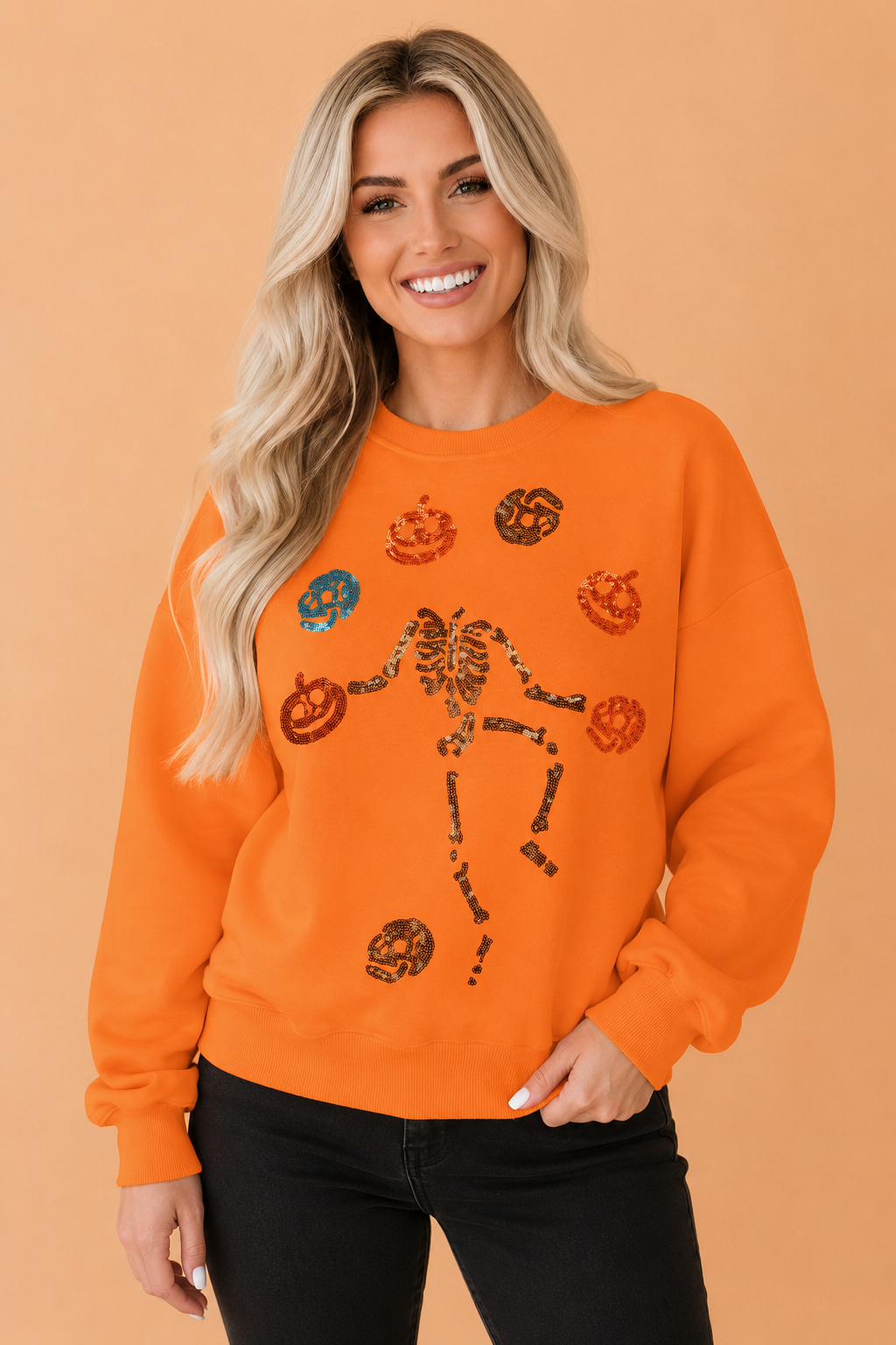 Halloween Sequin Dancing Critters Crewneck Sweatshirt