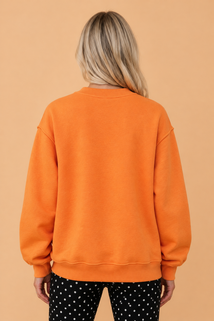PRETTY BASH PRAY Letter Print Embroidered Mock Neck Sweatshirt