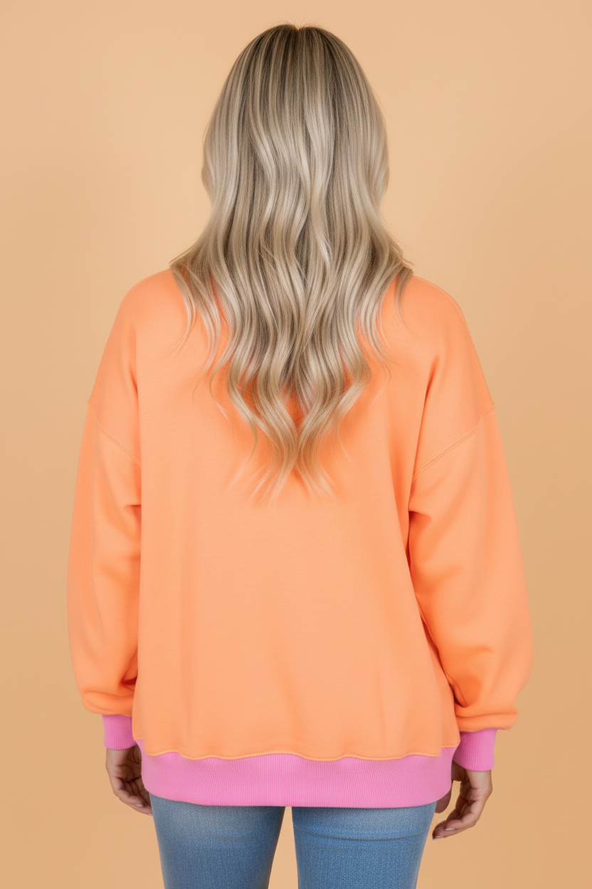 Halloween Spooky Polka Dot Embroidered Patch Sweatshirt