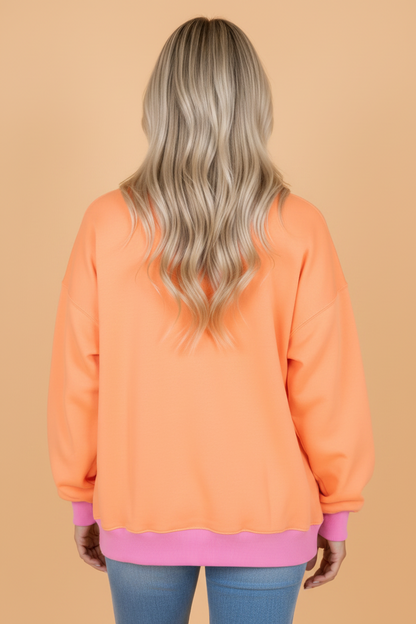 Halloween Spooky Polka Dot Embroidered Patch Sweatshirt