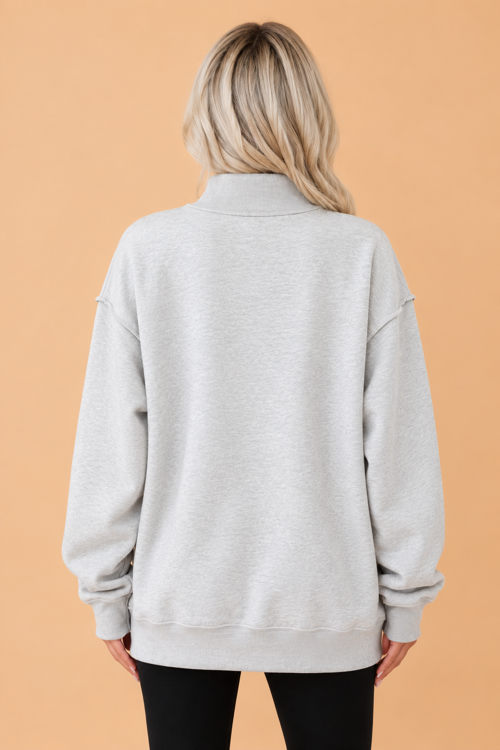 PRETTY BASH Christmas MERRY/JOLLY Embroidered Mock Neck Sweatshirt