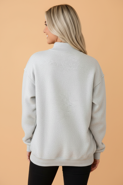 Christmas MERRY Letter Print Mock Neck Sweatshirt