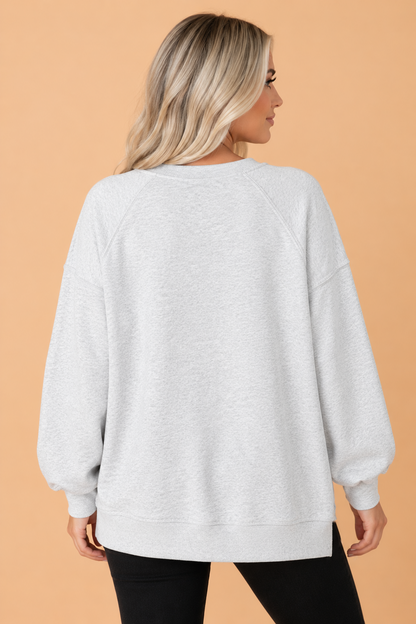 PRETTY BASH Christmas Merry Embroidered Pullover Sweatshirt