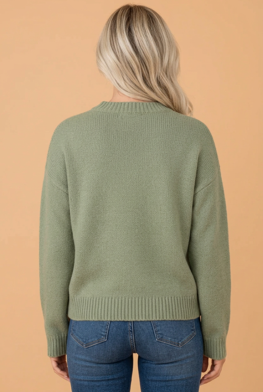 PRETTY BASH Mallard Graphic Drop Shoulder Crewneck Sweater