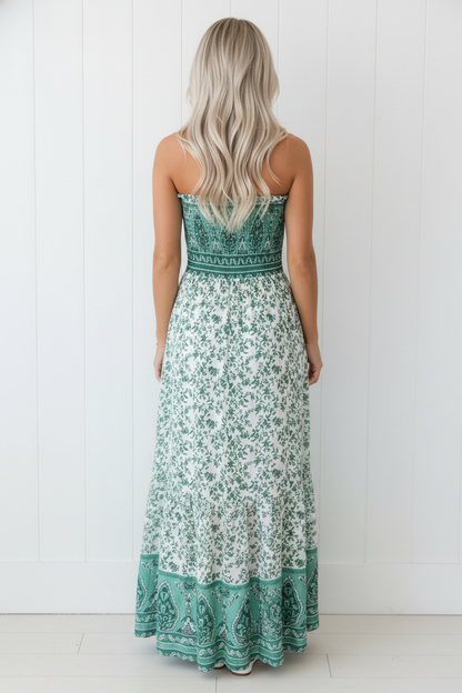 Floral Boho Shirred Cami Maxi Dress