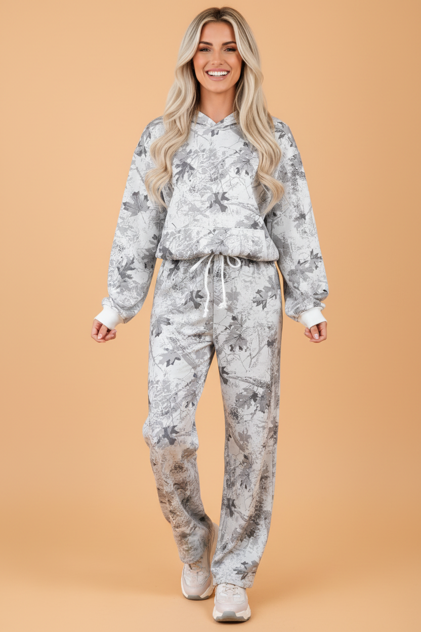Woodland Camo Hoodie and Sweatpants Set