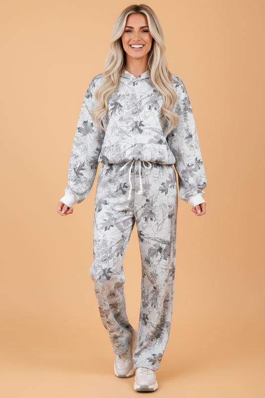 Woodland Camo Hoodie and Sweatpants Set