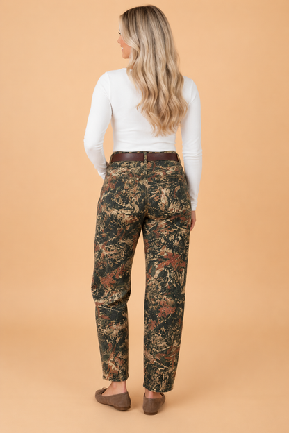 Woodland Camo Denim Straight Leg Jeans