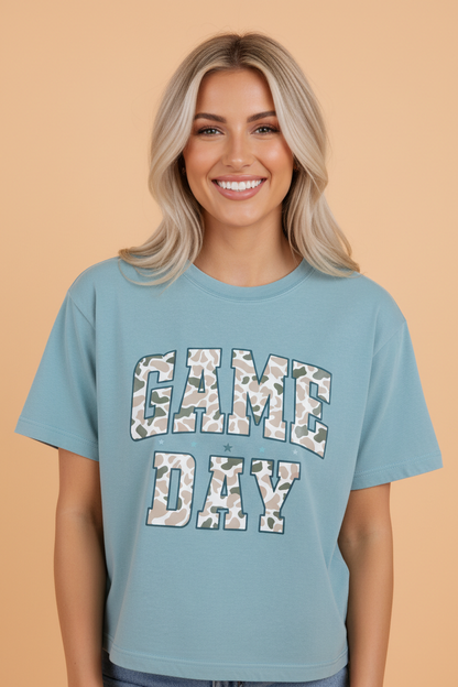 Camo Game Day Short Sleeve Graphic T-Shirt