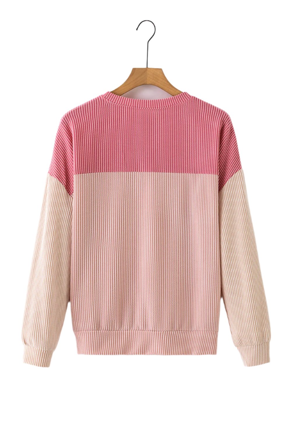 Colorblock Rib Textured Knit Top