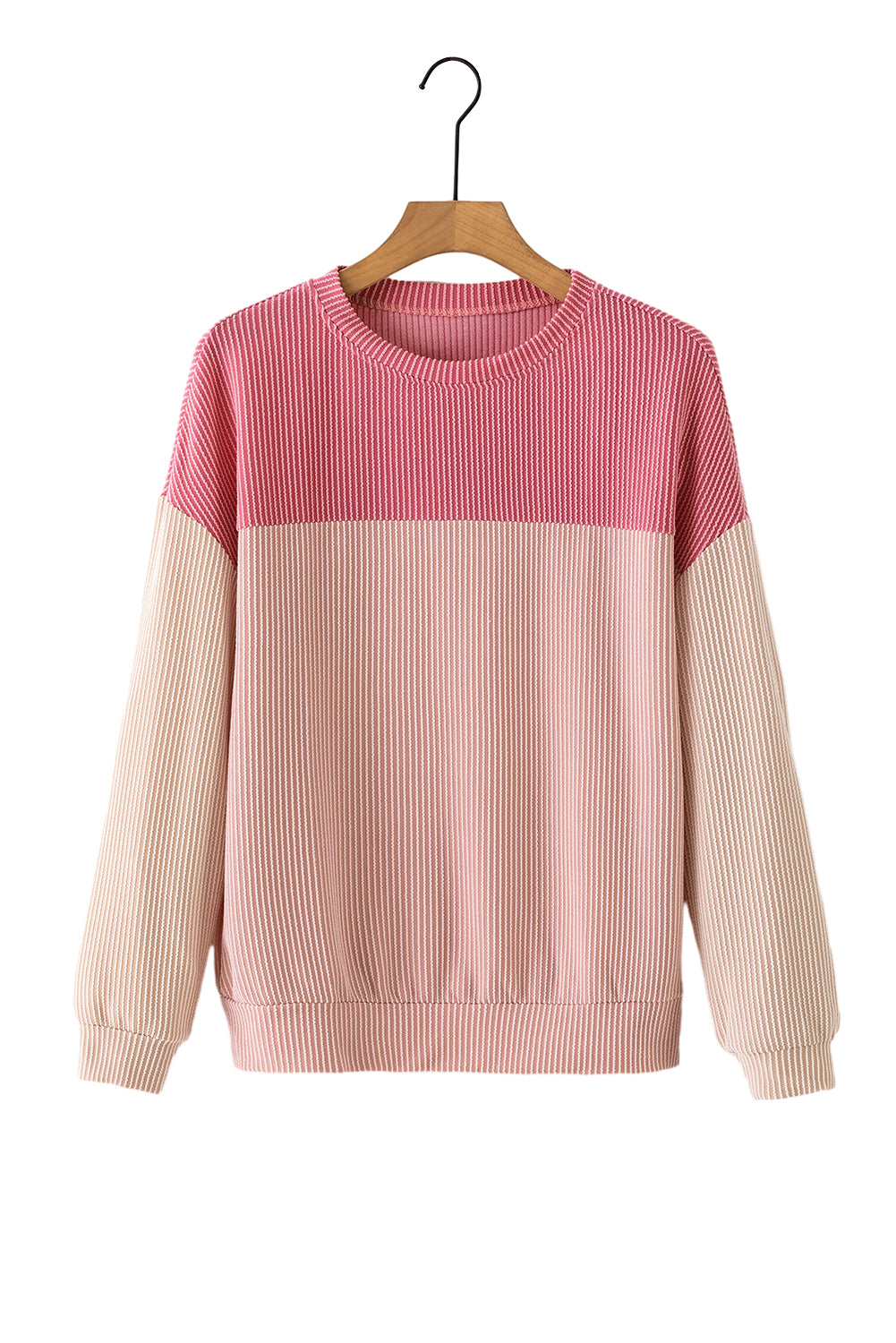 Colorblock Rib Textured Knit Top