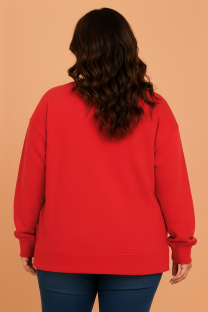 Plus Size Star Patch Embroidered Colorblock Sweatshirt