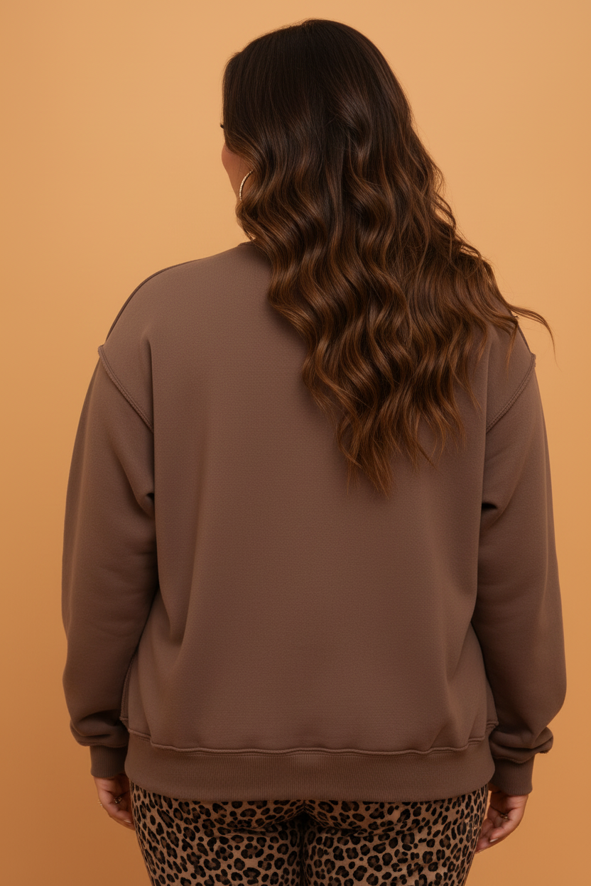 Plus Size WWJD/AMEN Reversible Exposed Seam Sweatshirt