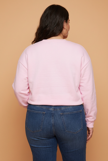 Plus Size JESUS SAVES Floral Gingham Star Patchwork Sweatshirt