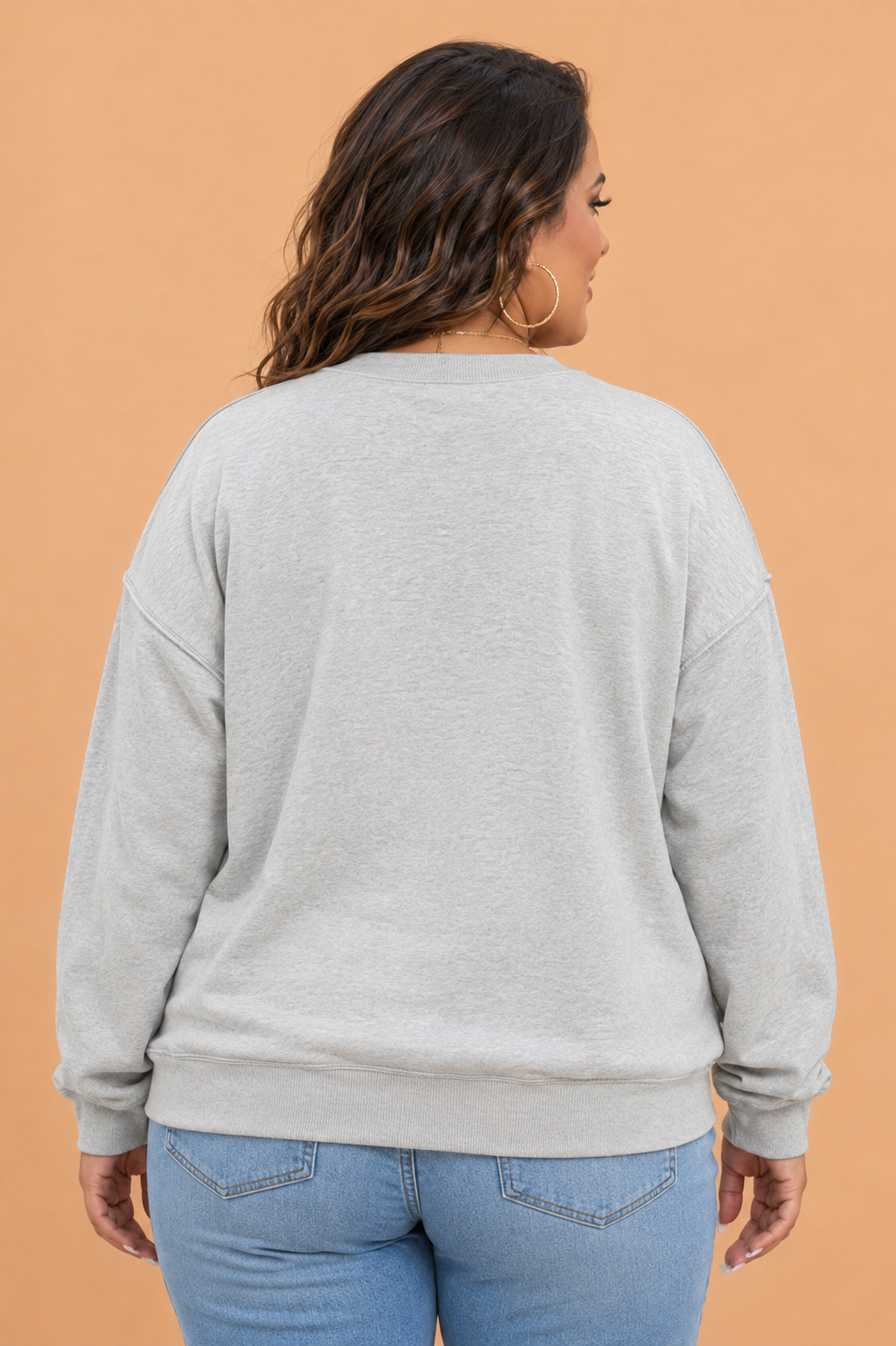 Plus Size Reversible Exposed Seam Double Wear Sweatshirt