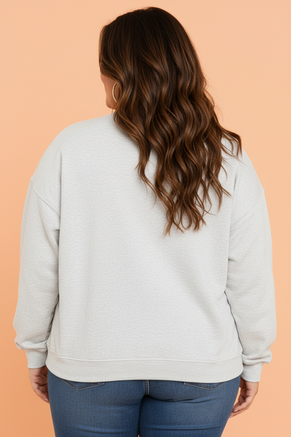 Plus Size WWJD Letter Patch Exposed Seam Sweatshirt
