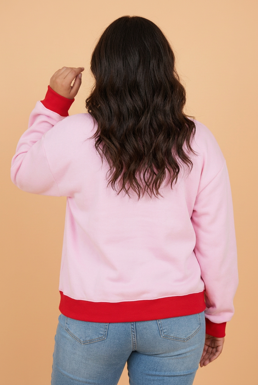 PRETTY BASH Plus Size MERRY/SPOOKY Polka Dot Letter Print Sweatshirt