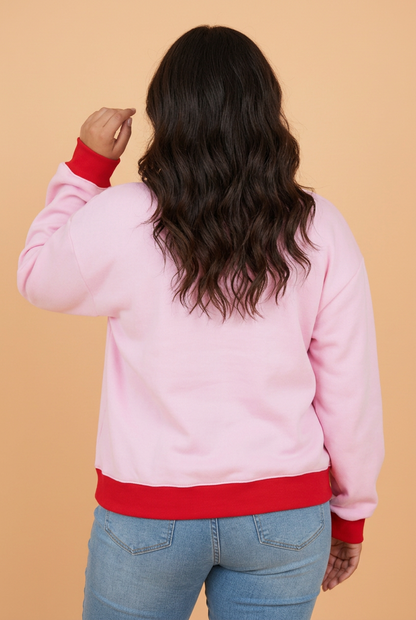 PRETTY BASH Plus Size MERRY/SPOOKY Polka Dot Letter Print Sweatshirt