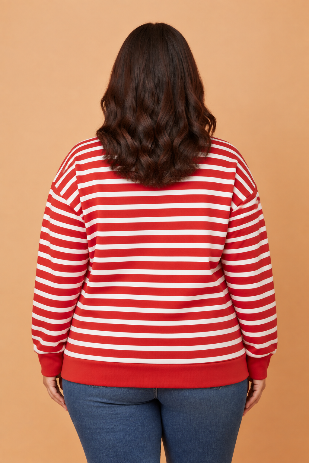 Plus Size MERRY Stripe Letter Print Christmas Sweatshirt