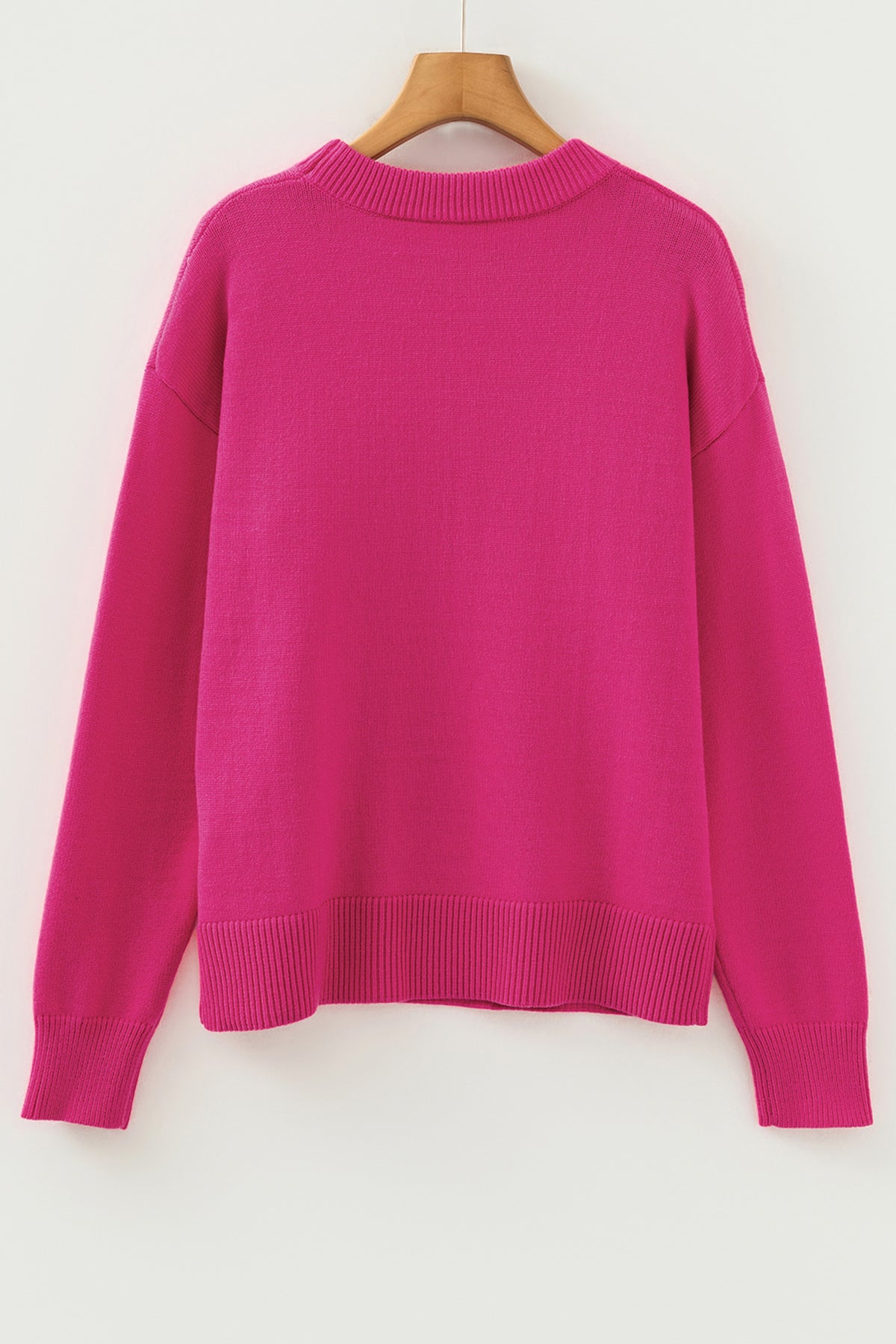 Christmas Sequin Bow Ribbed Trim Sweater
