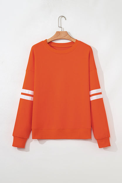 Varsity Stripe Drop Shoulder Oversized Sweatshirt