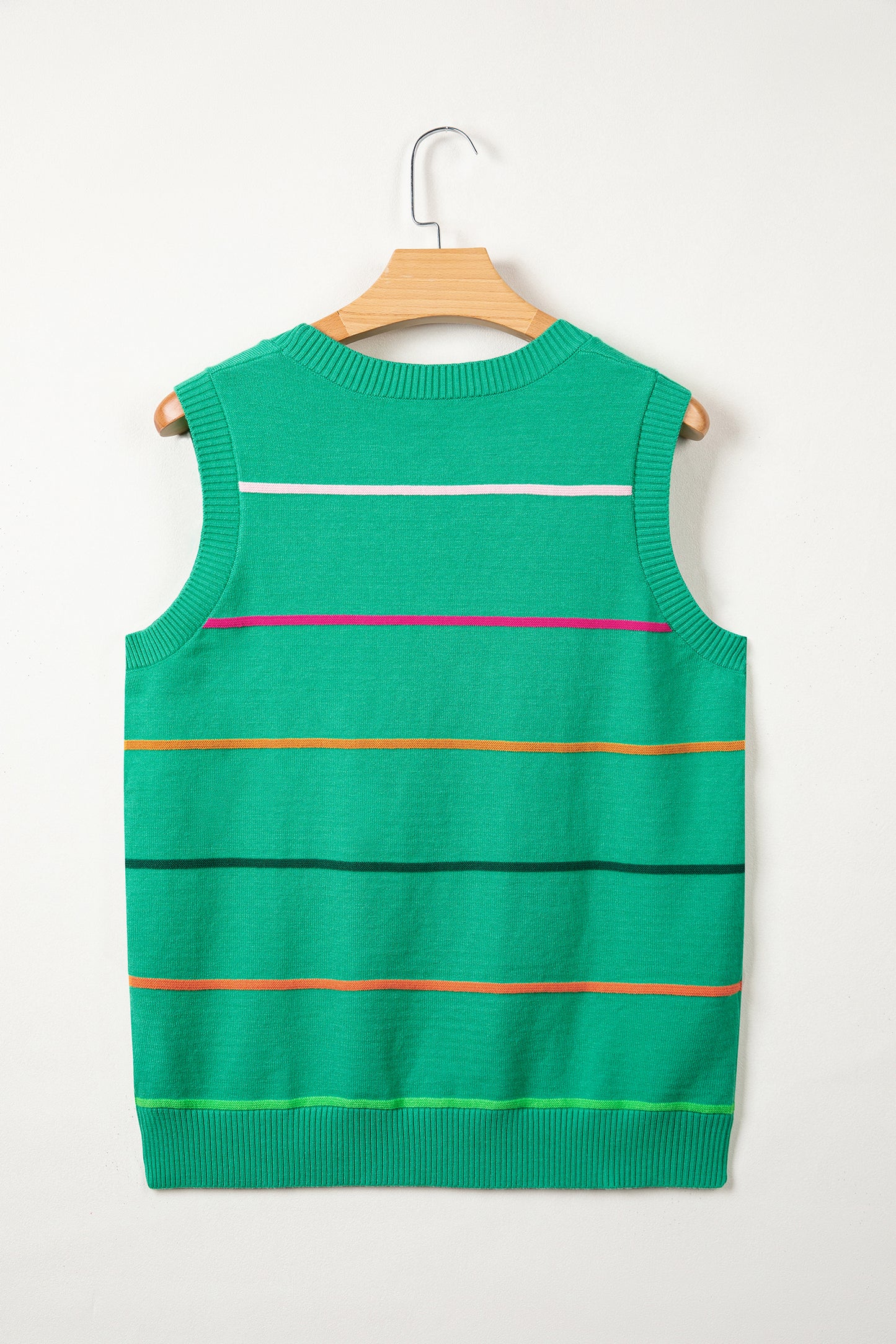 Stripe Round Neck Sleeveless Sweater Tank