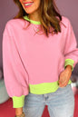 Colorblock Bubble Sleeve Sweatshirt