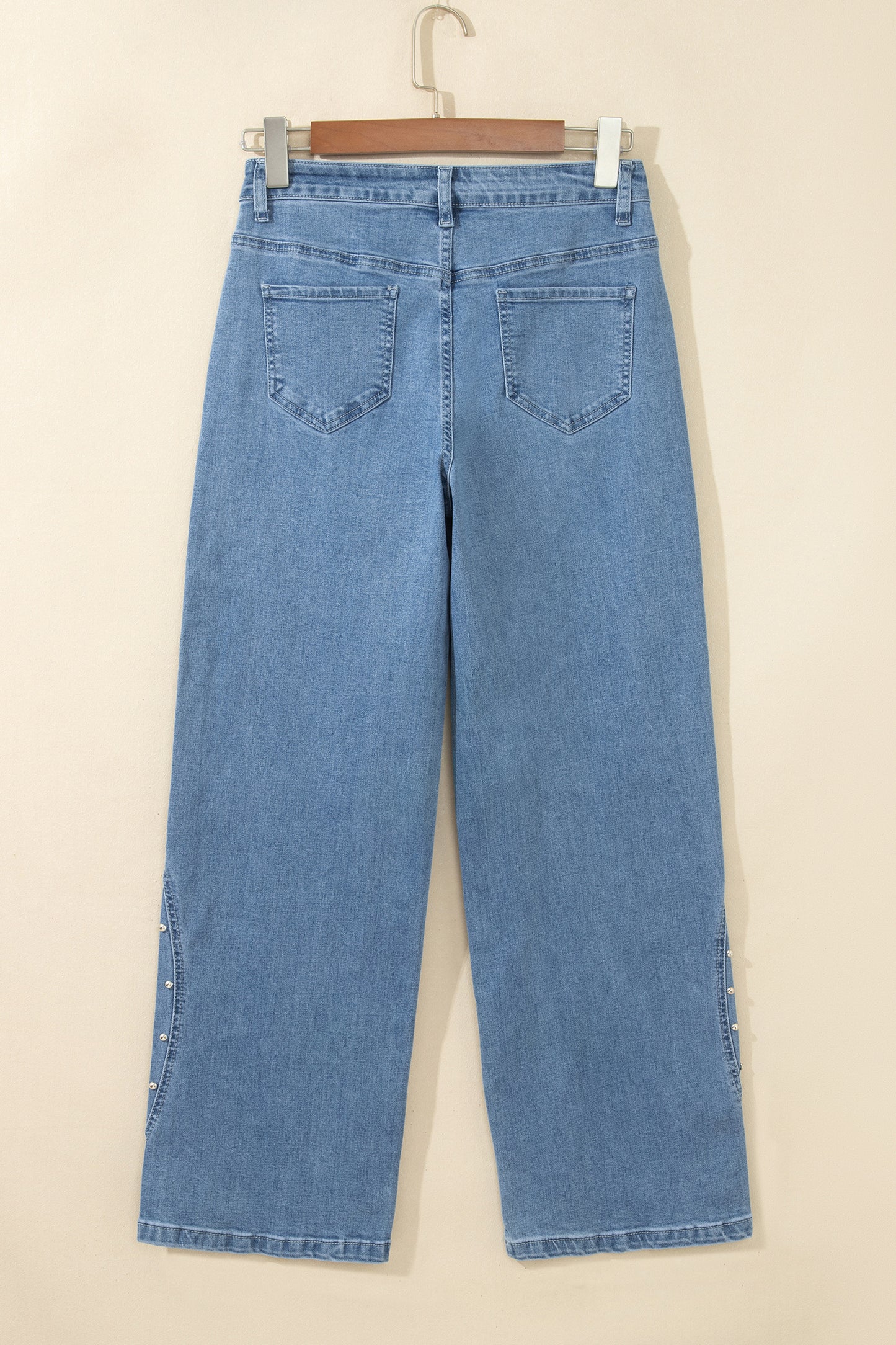 Solid Studded Side Seam Ankle Length Jeans