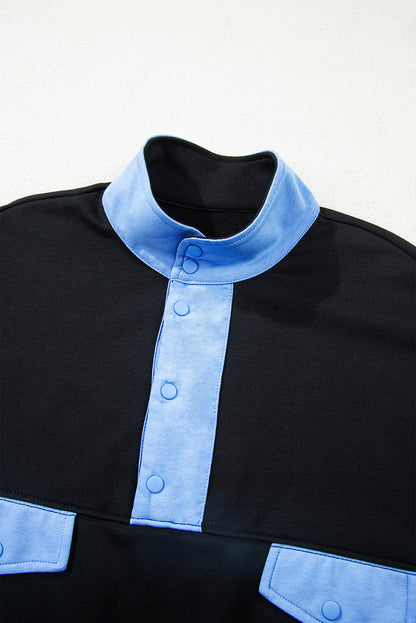 Colorblock Patchwork Pullover and Shorts Set