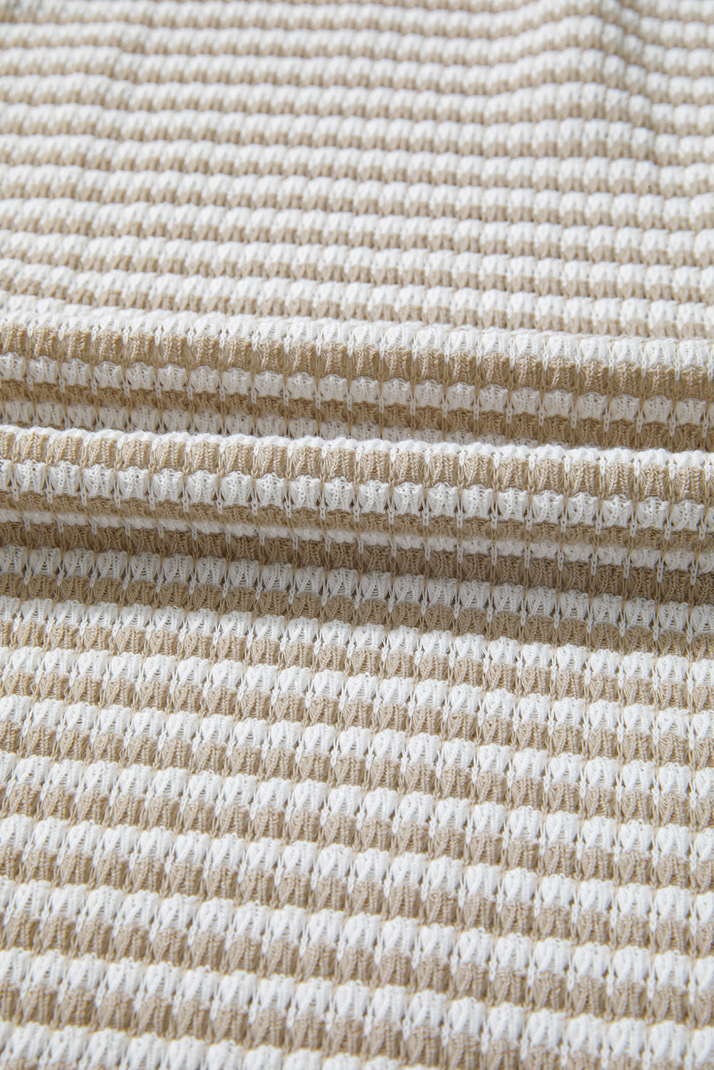 Plus Size Stripe Knit Ribbed Long Sleeve Top