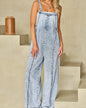 Denim Frayed Reverse Seam Overall