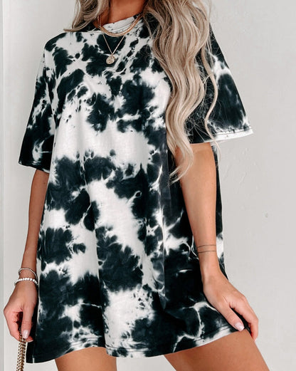 Tie-dye Round Neck Top