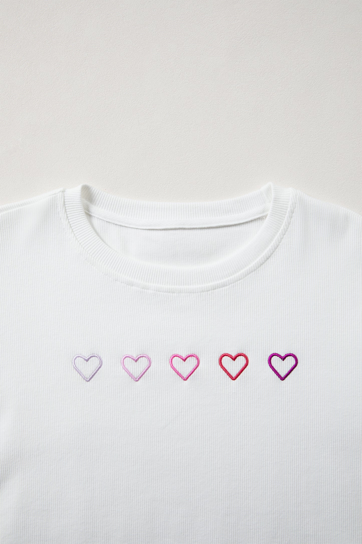 Valentine XOXO & Heart Embroidered Sweatshirt