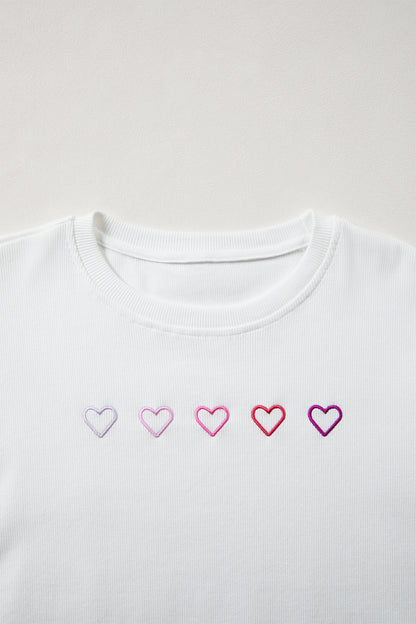Valentine XOXO & Heart Embroidered Sweatshirt