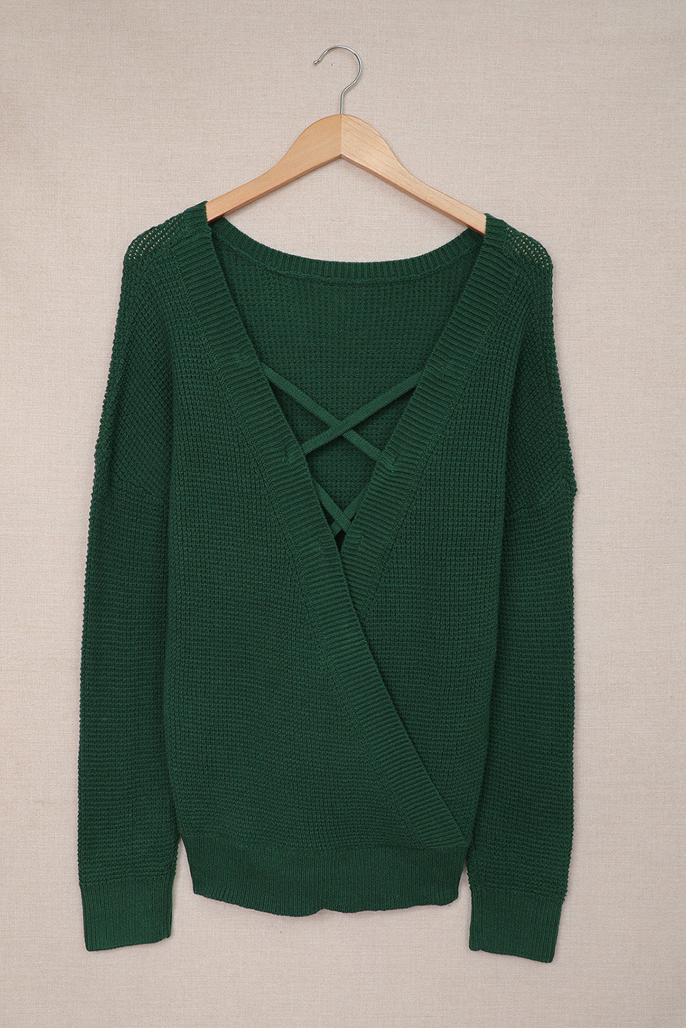 Cross Back Loose Knit Sweater