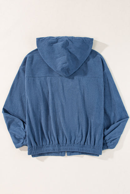 Corduroy Hooded Zip Up Jacket