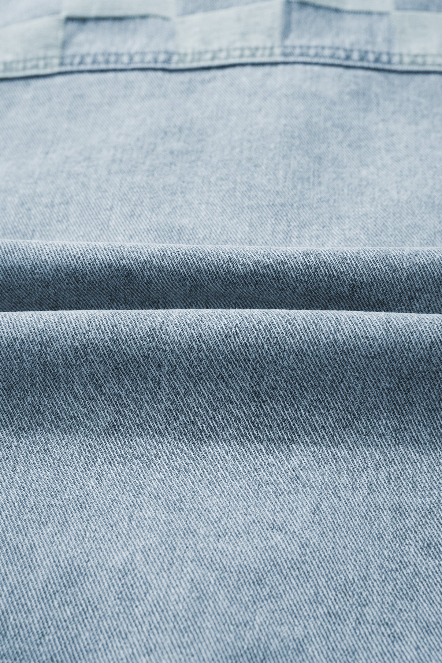 Checker Patchwork Denim Buttoned Jacket