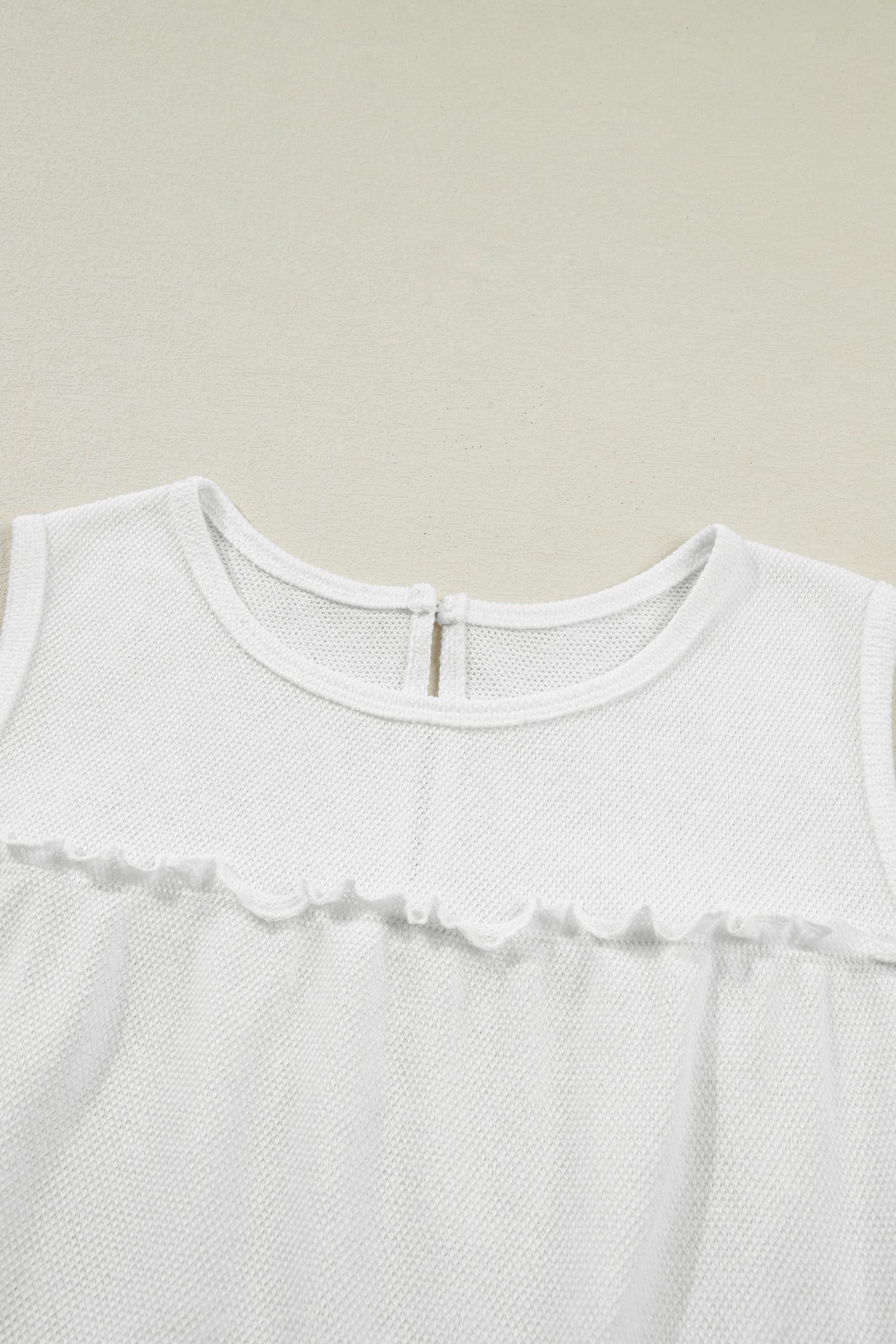 Solid Frilled Ruffle Tiered Tank Top
