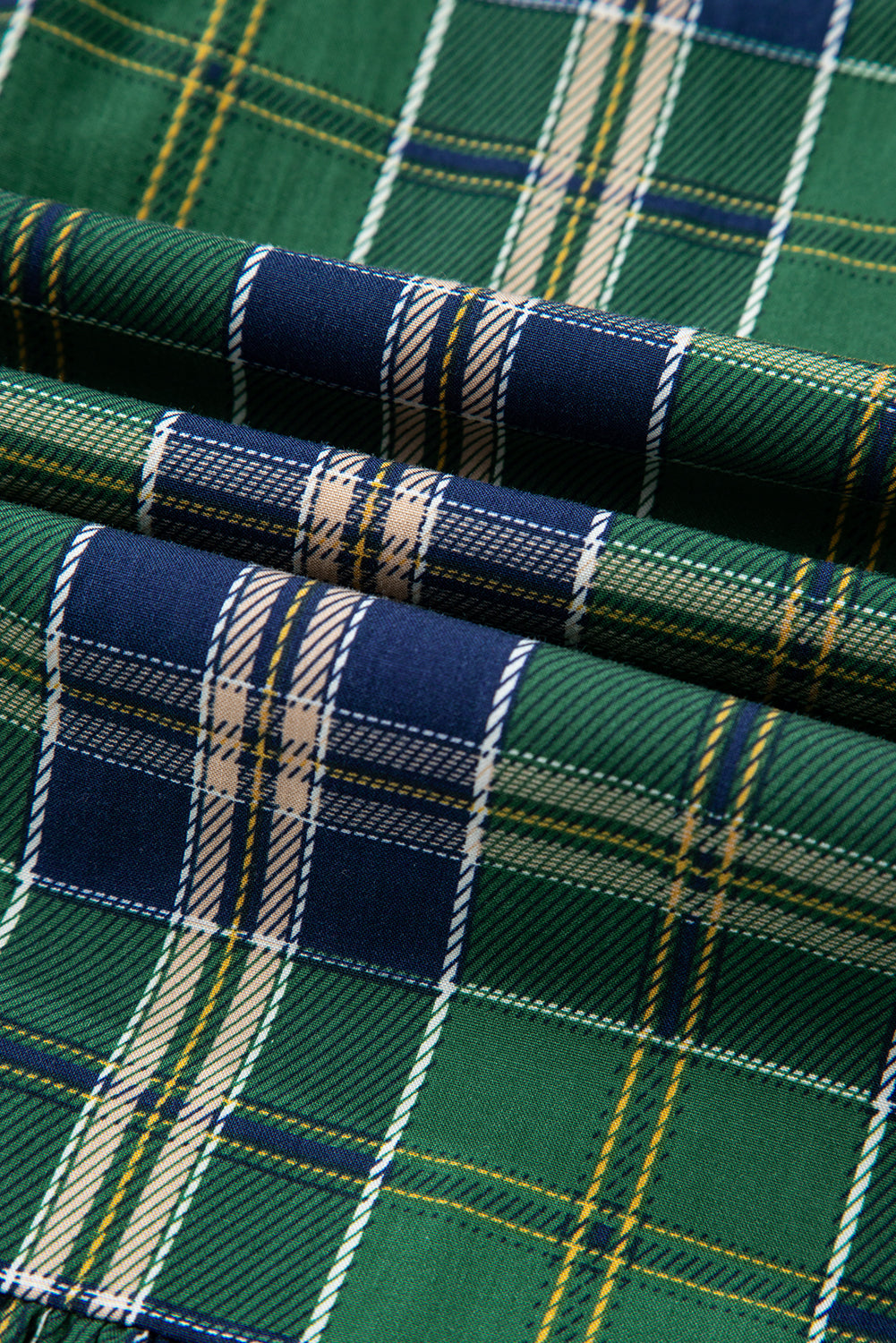 Plaid Frilled Collar Long Sleeve Mini Dress