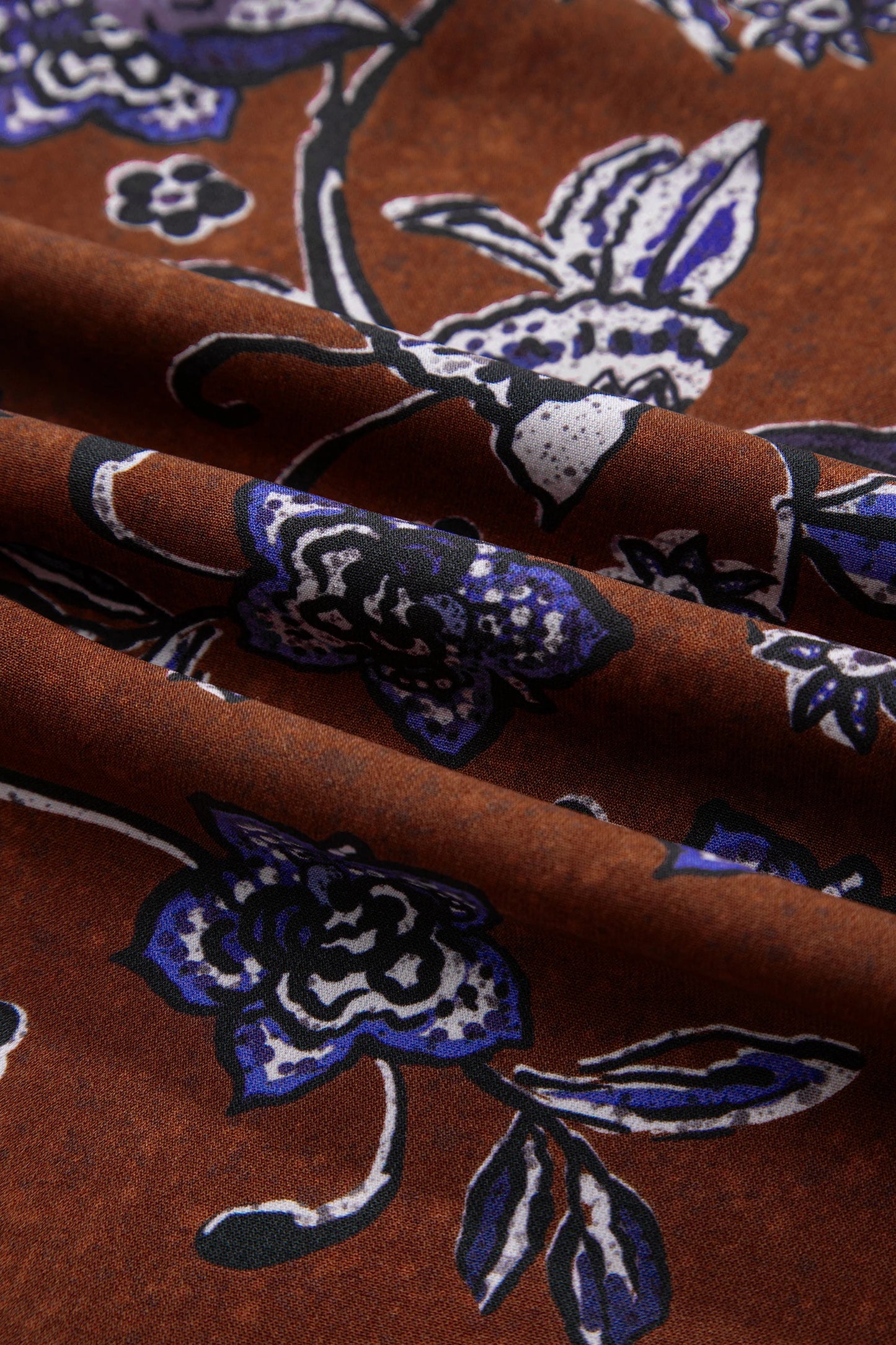 Floral Smocked Cuff Long Sleeve Blouse